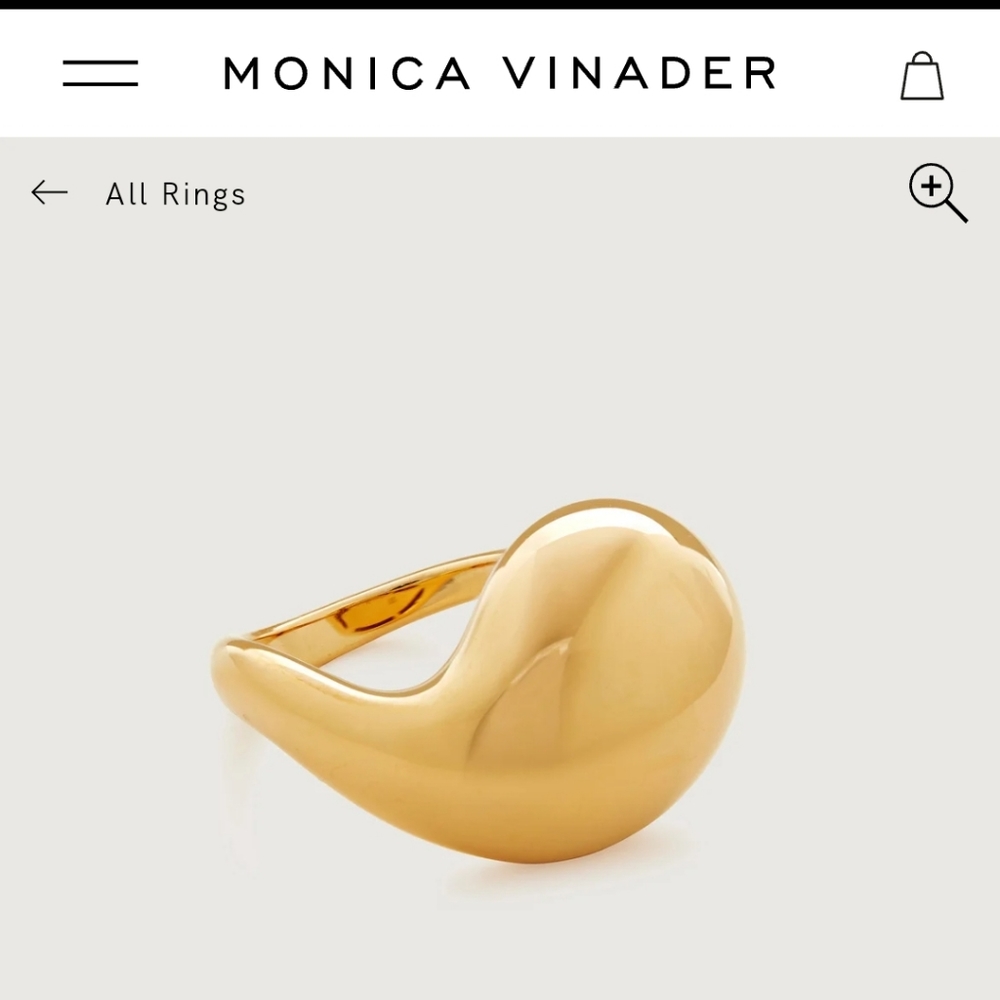 MONICA VINADER 18k Gold Vermeil Nura Wrap Ring New